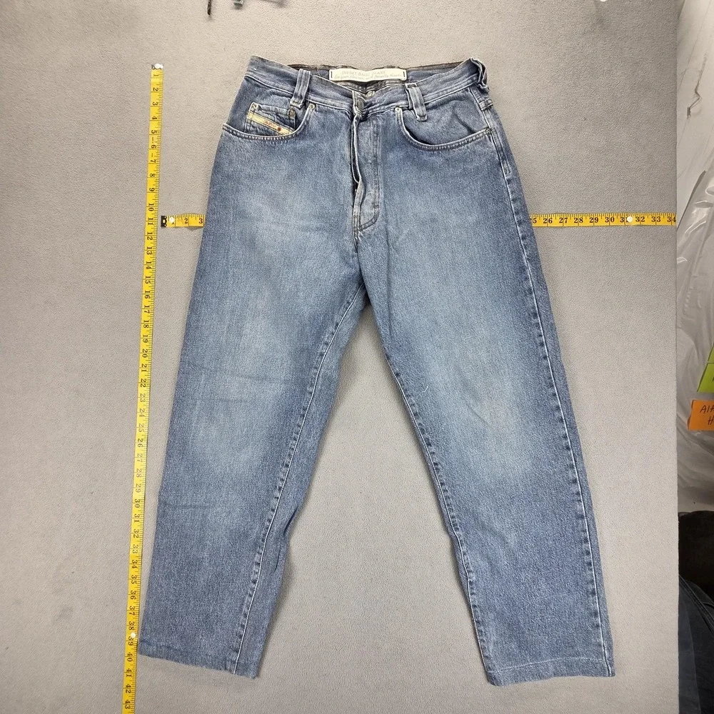 Vintage Diesel Jeans Mens 32x28‎ Blue Relaxed Tapered Button Fly Made In Italy